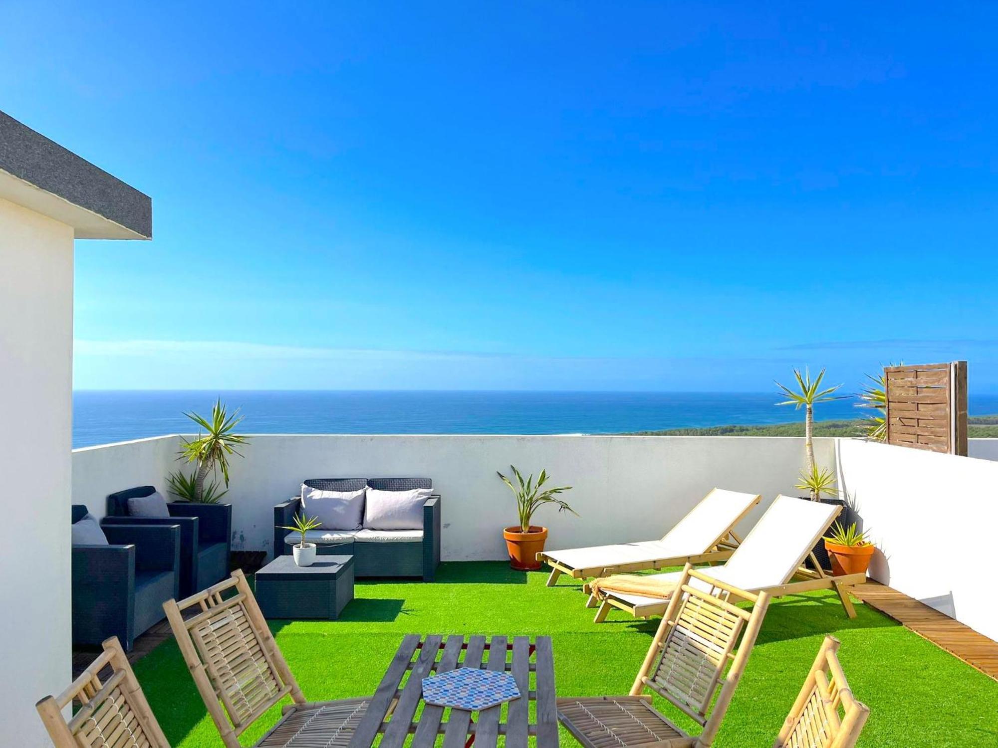 Nazaré Ocean Flat - Private Rooftop Terrace BBQ Extérieur photo